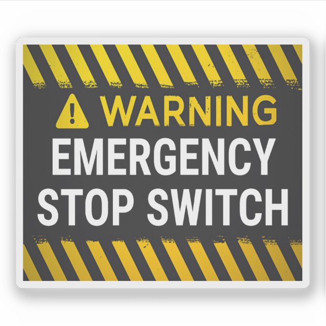 Sticker Avertissement Interrupteur d'arrêt d'urgence (Devant)