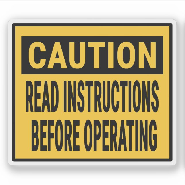 Sticker Avertissement Lire les instructions avant d'utilis (Devant)