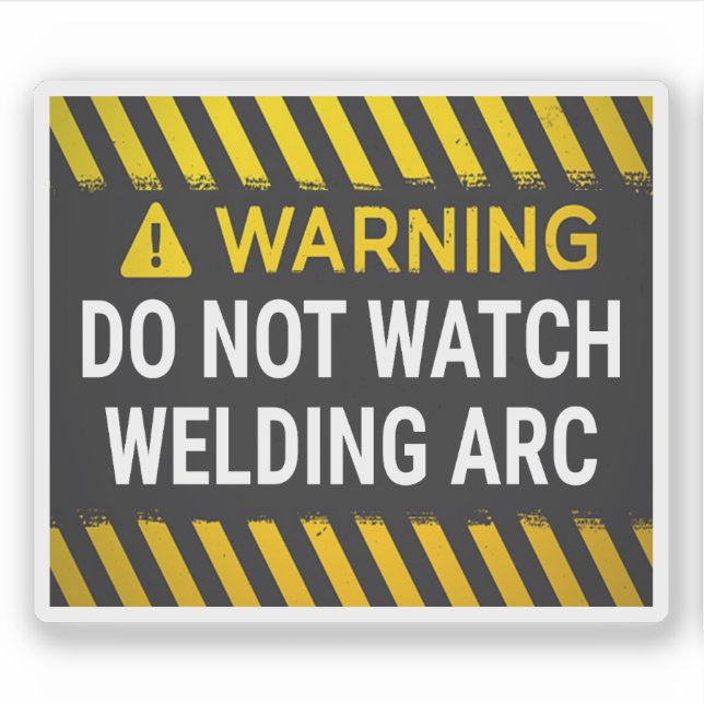Sticker Avertissement Ne pas Regarder l'Arc de Soudage (Devant)