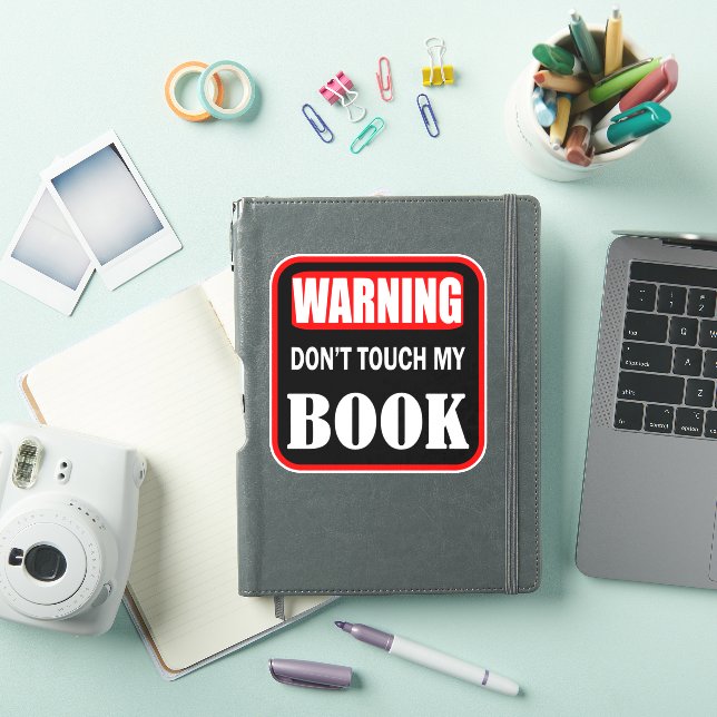 Sticker Avertissement ne touchez pas mon livre (Couverture iPad)