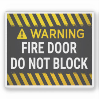 Sticker Avertissement Porte Coupe-Feu Ne Pas Bloquer