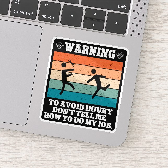 Sticker AVERTISSEMENT pour éviter les blessures Ne me le d (Détail)
