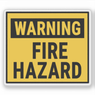 Sticker Avertissement Risque d'incendie