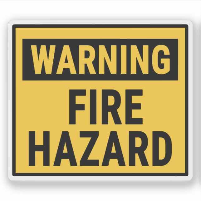 Sticker Avertissement Risque d'incendie  (Devant)