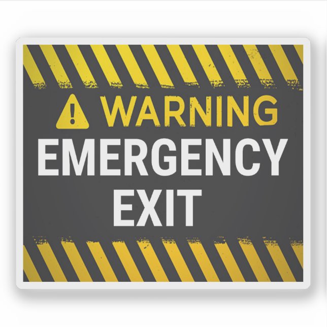 Sticker Avertissement Sortie de Secours (Devant)