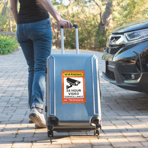 Sticker Avertissement Surveillance vidéo 24 heures Aucune 