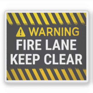Sticker Avertissement Voie d'Incendie à Garder Libre