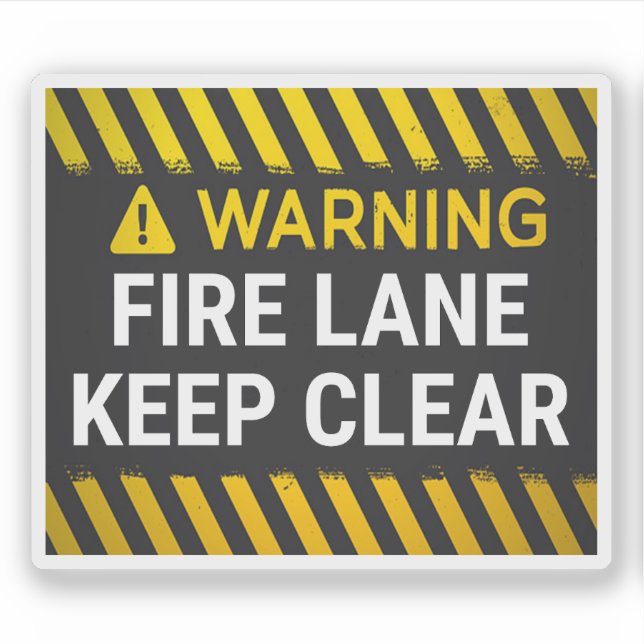 Sticker Avertissement Voie d'Incendie à Garder Libre (Devant)
