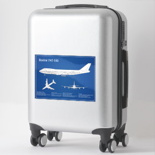 Sticker Avion de ligne 747 - Plan de dessin du plan direct