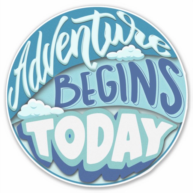 Sticker Avion papier | L'aventure commence vinyle coupé su (Devant)