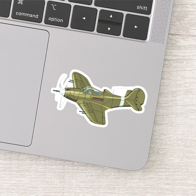 Sticker Avion rétro de dessin (Détail)