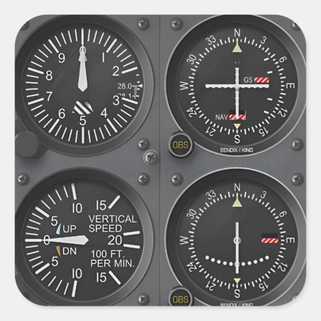 Sticker Avionique Instruments d'aéronef (Devant)