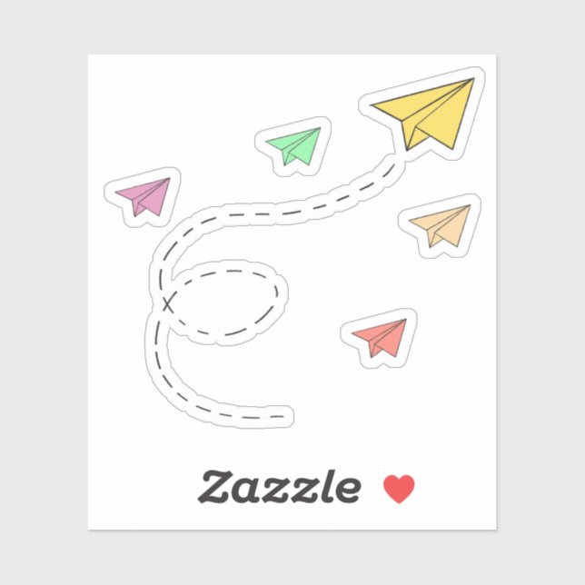 Sticker Avions à papier volants (Feuille)