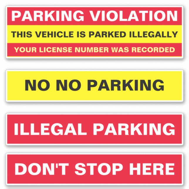 Sticker Avis et avertissements d'infraction au stationneme (Devant)