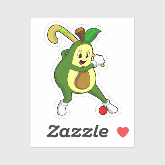 Sticker Avocado at hockey (Feuille)