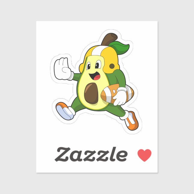 Sticker Avocado au football (Feuille)