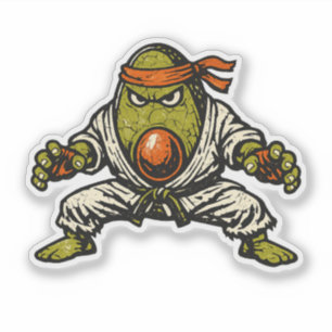 Sticker Avocado Grappler — Vintage Retro Street Fighter 