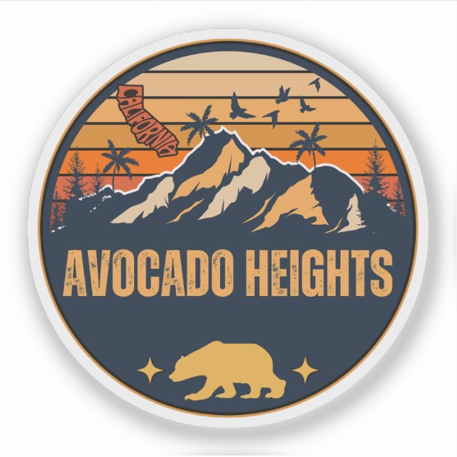 Sticker Avocado Heights, Californie (Devant)