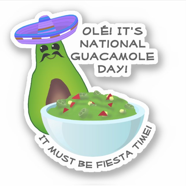 Sticker Avocado Man et Guacamole (Devant)