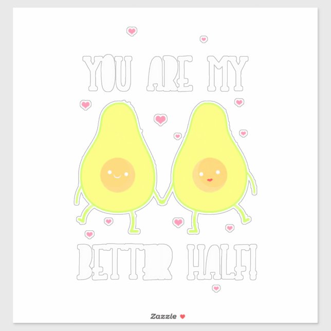 Sticker Avocado Tu Es Ma Meilleure Moitié (Feuille)