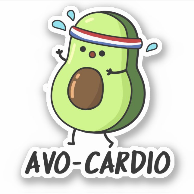Sticker Avocardio Funny Excercise Avocado (Devant)