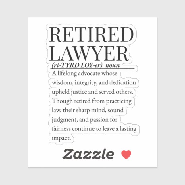 Sticker Avocat à la retraite (Feuille)