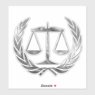 Sticker Avocat à Law Scales de Justice Silver