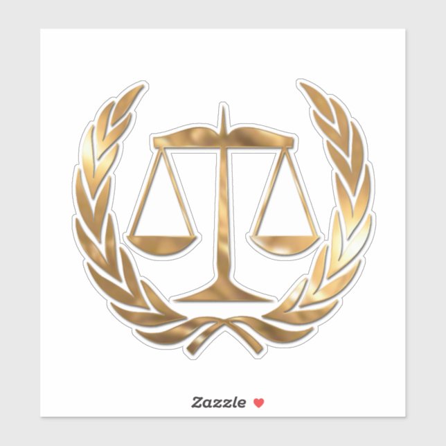 Sticker Avocat à Law Scales of Justice Gold (Feuille)
