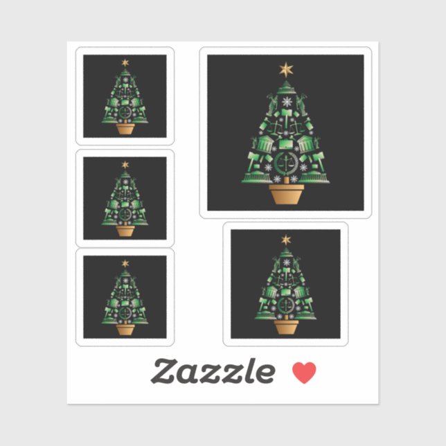Sticker Avocat Sapin de Noël (Feuille)