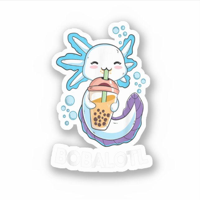 Sticker Axolotl Bobakids Filles Bobalotl Kawaii Cute Axolo (Devant)
