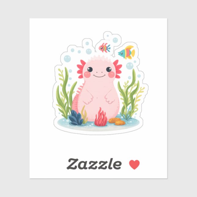 Sticker Axolotl Copain Bulle (Feuille)