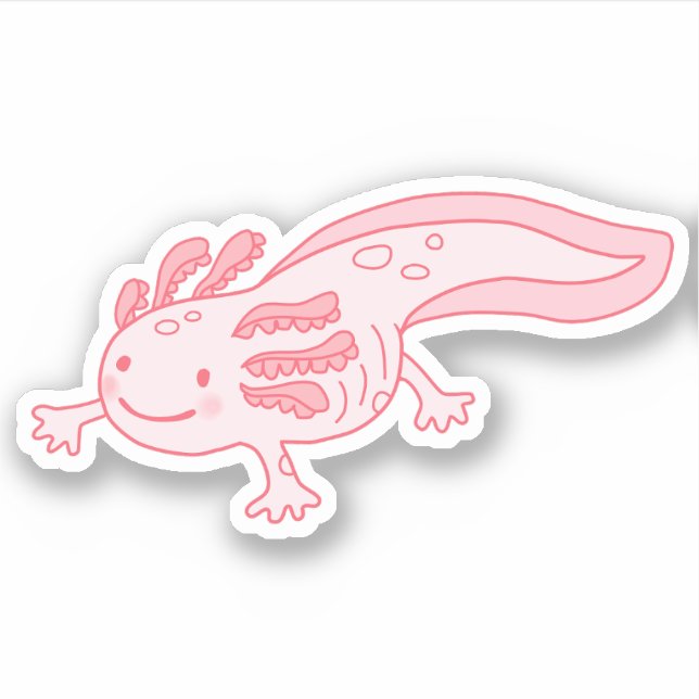 Sticker Axolotl rose mou (Devant)