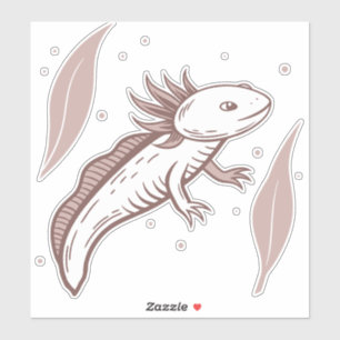 Sticker axolotvintage dans des tons terre douce comme le b