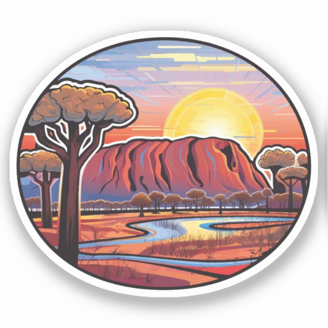 Sticker Ayers Rock - Set Australie (9 sur 16) (Recto)