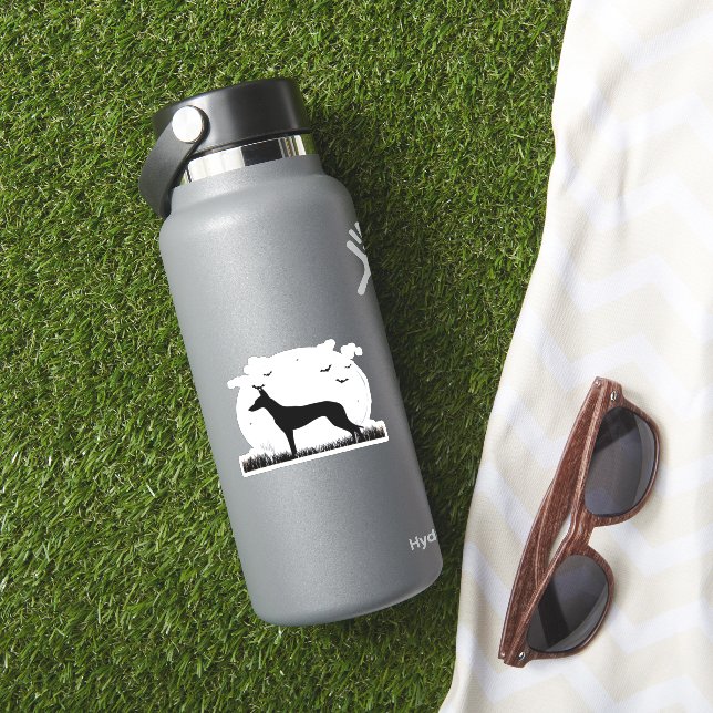 Sticker Azawakh Chien - Halloween Lune Silhouette Classiqu (HydroFlask Insitu)