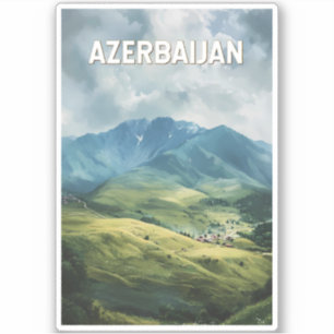 Sticker Azerbaïdjan Illustration Voyage Art Vintage