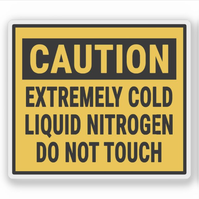 Sticker Azote Liquide Extrêmement Froid Ne Touche Pas (Devant)