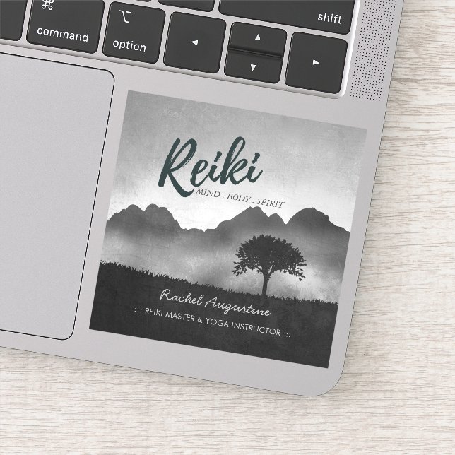 Sticker B&W Natural Reiki Master Yoga moniteur de médiatio (Détail)