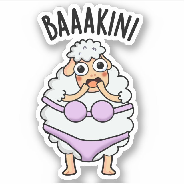Sticker Baa-kini Funny Bikini Pun (Devant)