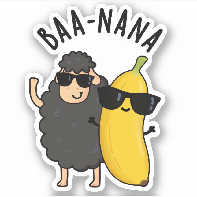 Sticker Baa-nana Funny Banana Puns (Devant)