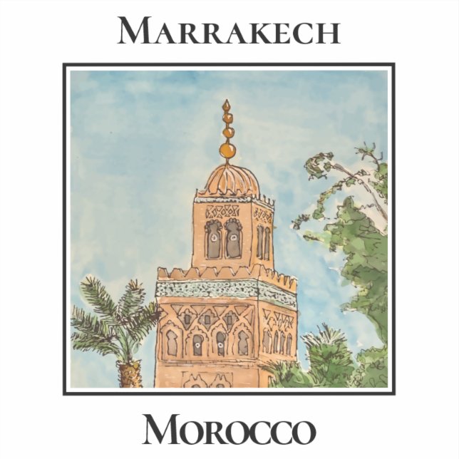 Sticker Bab Agnaou, Porte Principale, Marrakech, Maroc (Recto)