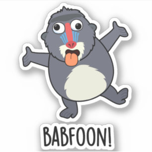 Sticker Bab-foon Funny Baffoon Baboon Pun