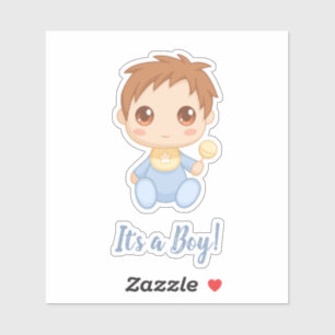 Sticker Baby Boy Blue Jumpsuit