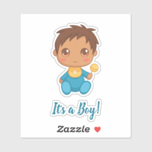 Sticker Baby Boy Blue Jumpsuit