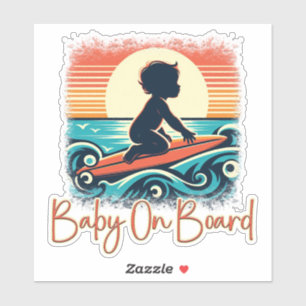 Sticker Baby On Board Surfboard, Baby Surfing, Surf Decal