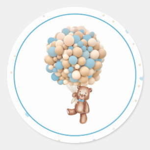 Sticker Baby shower à ballon à air chaud Teddy Bea