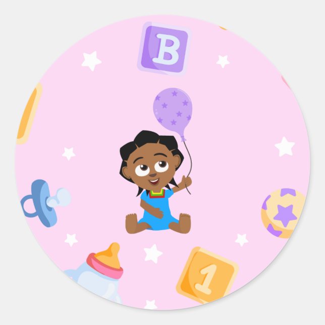 Sticker Baby shower Akili et Me (Devant)