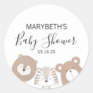 Sticker Baby shower Animaux mignons