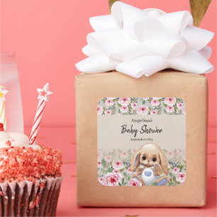 sticker baby shower avec design mignon.