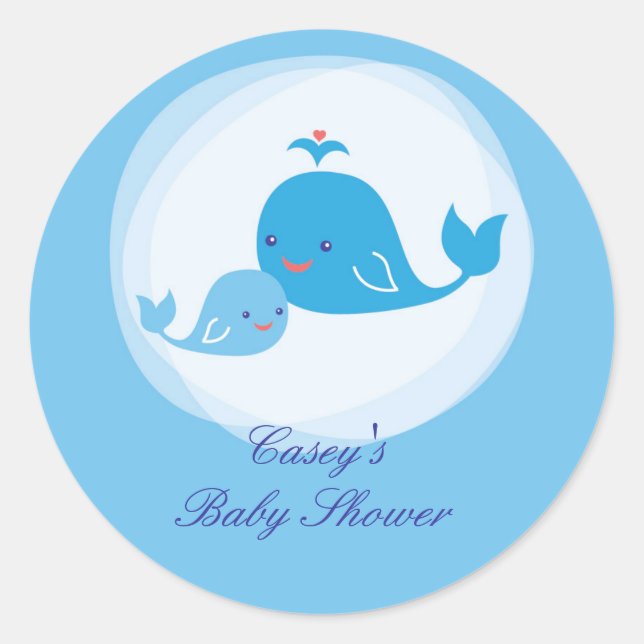 Sticker Baby shower baleine (Devant)